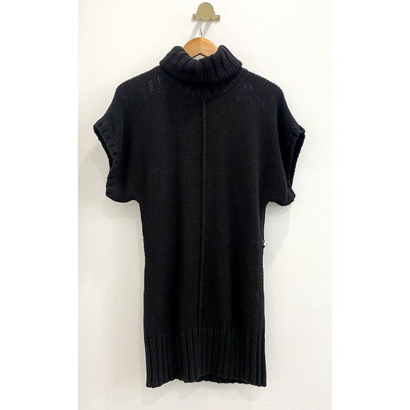 🖤 Black Knit Sweater Dress – Cotton and Cashmere Mini - S - Picture 4 of 10